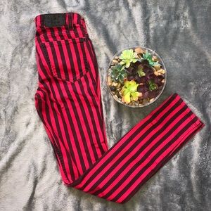 Red & black Authentic Icon striped skinnys size 26